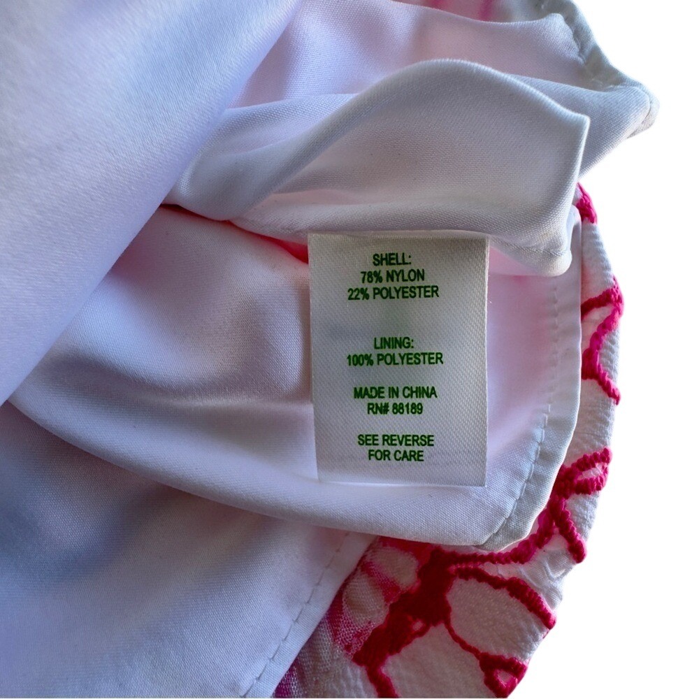 Lilly Pulitzer Dress Pink White Floral Lace V-Neck Barbiecore Resortwear 4 - Picture 6 of 6